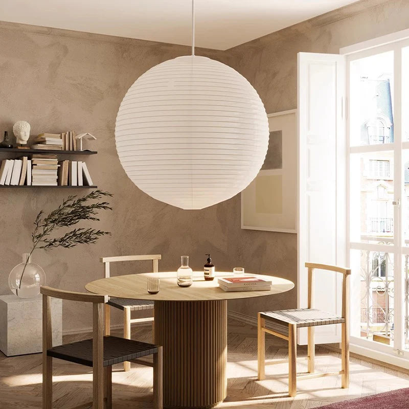 Paper Rice Style Pendant Lamp - Modern Display - Vintage Light