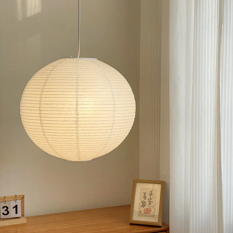 Paper Rice Style Pendant Lamp - Modern Display - Vintage Light
