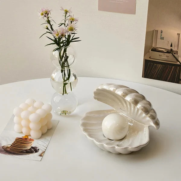 Pearl Shell Desk Night Lamp - Ceramic Material - Painted Type