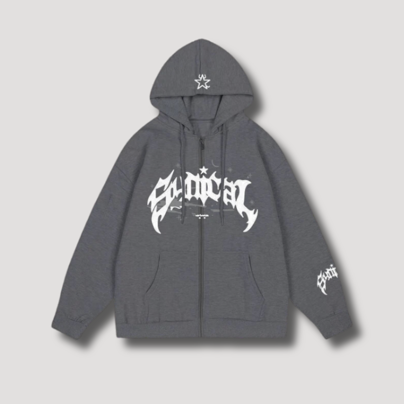Synical Tribal Print Streetwear Zipper Hoodies