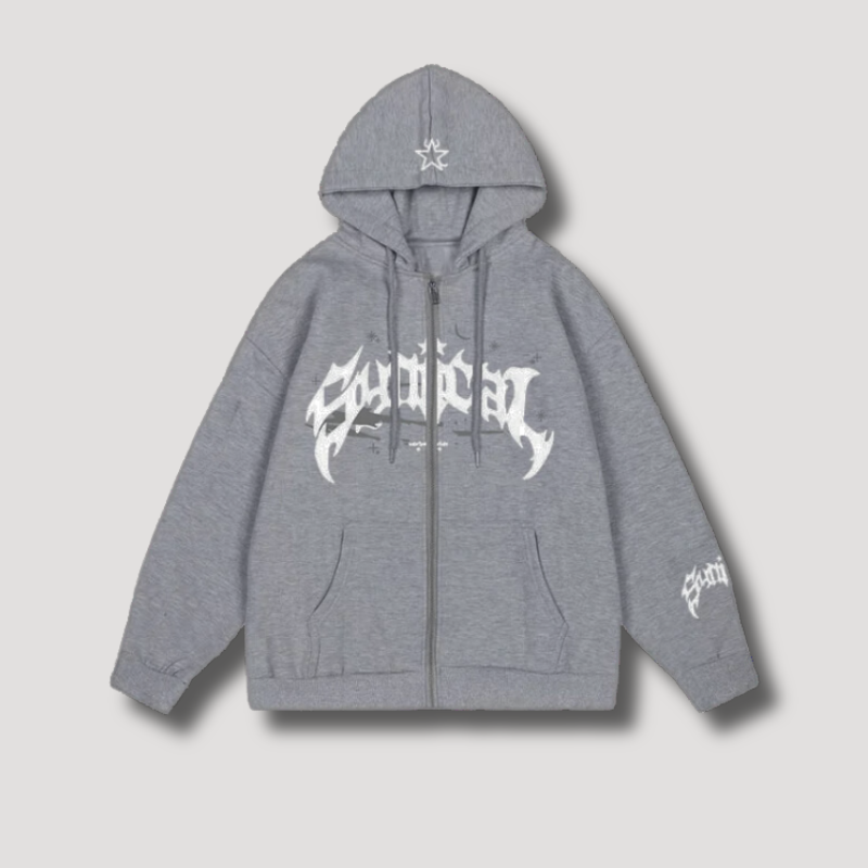 Synical Tribal Print Streetwear Zipper Hoodies