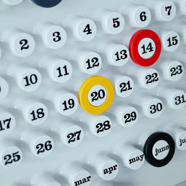 Retro Wall Mounted Calendar - Ring Date - Star Theme Pattern