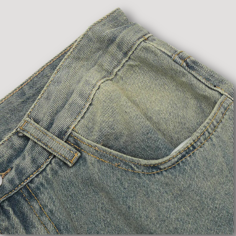 Y2k Washed Ripped Jeans Grey Men