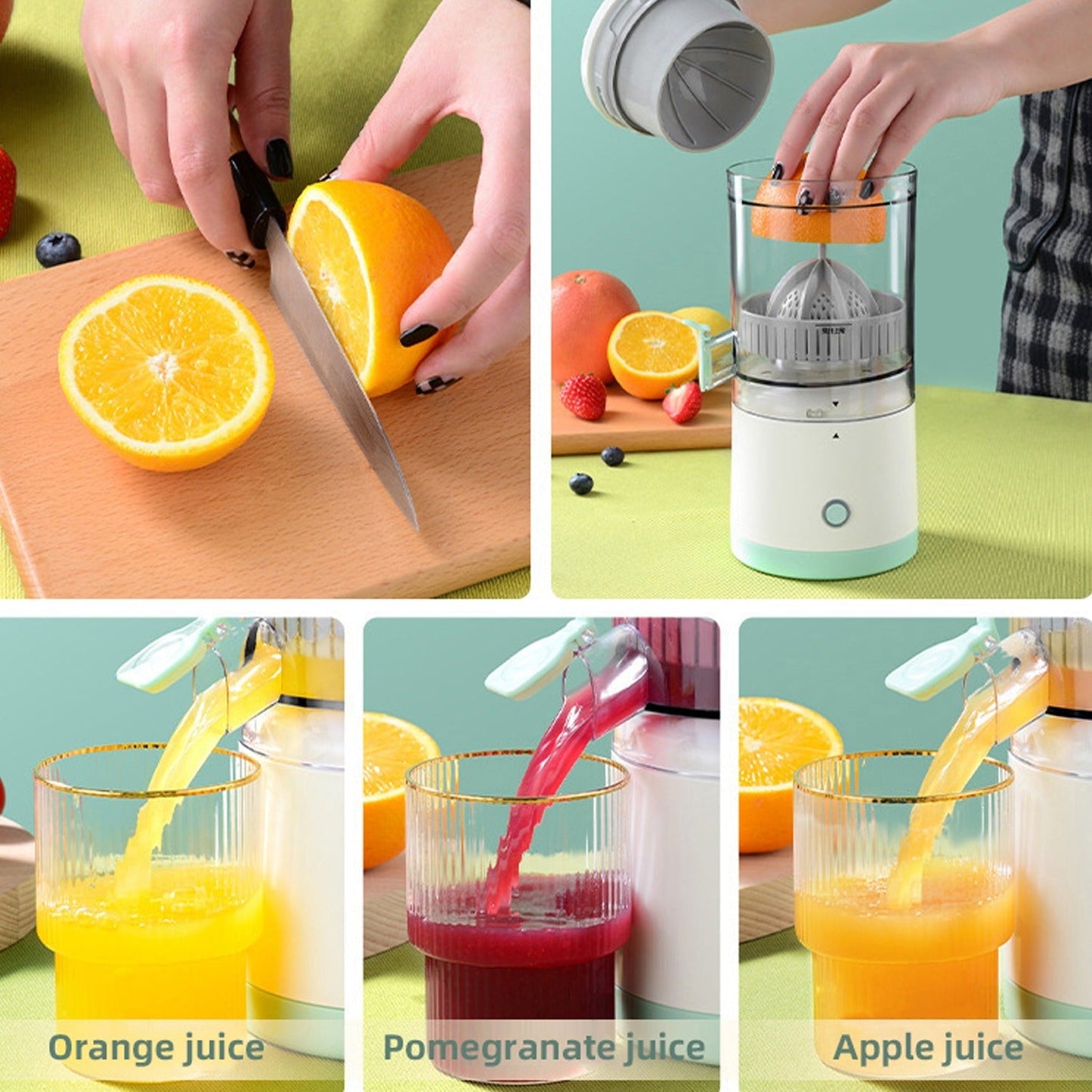 Ultra Compact Electric Fruit Juicer – 300W, Stainless Steel, Travel-Friendly