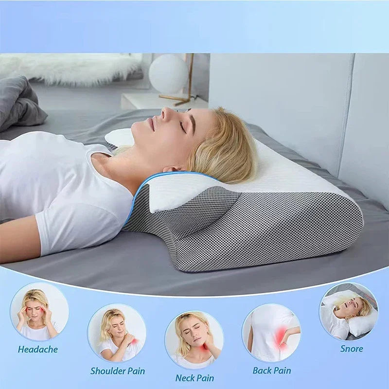 Cervical Memory Foam Pillow - Orthopedic - Neck Pain Relief Pillow - Soft Foam