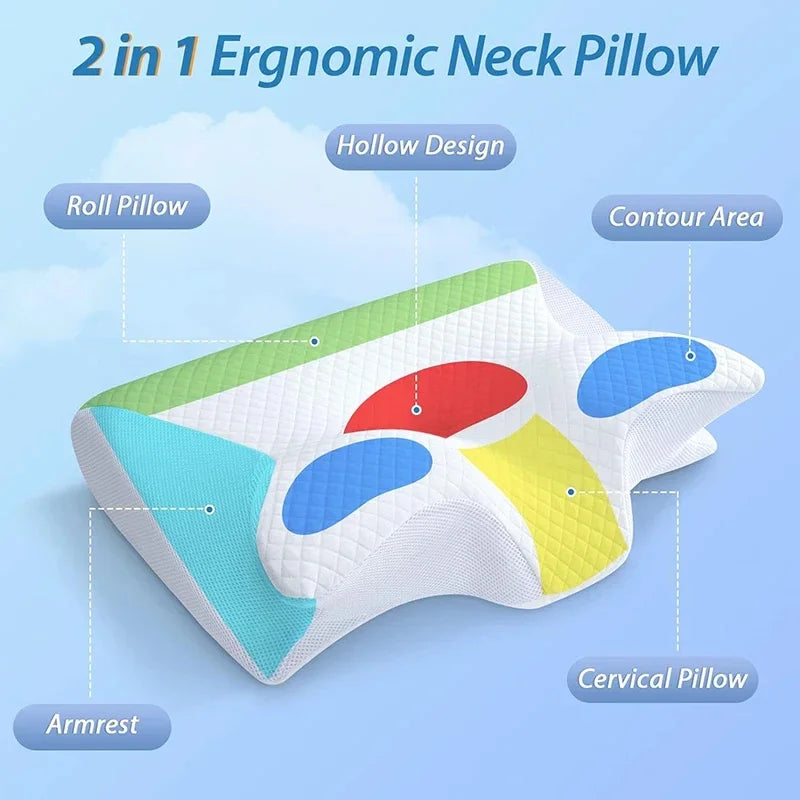 Cervical Memory Foam Pillow - Orthopedic - Neck Pain Relief Pillow - Soft Foam