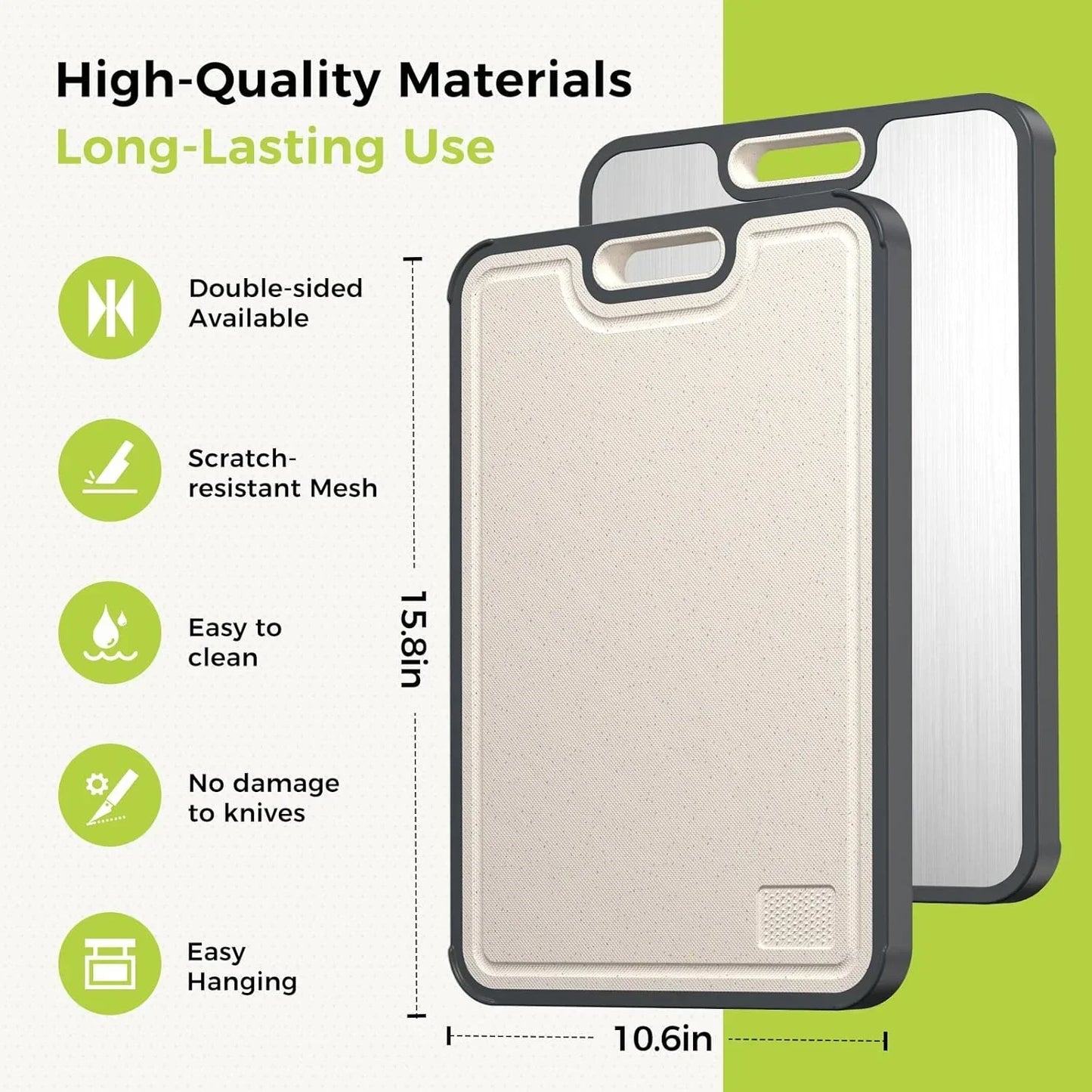 Cutting Board Set – Stainless Steel & Natural Stone – Durable, Hygienic, Stylish