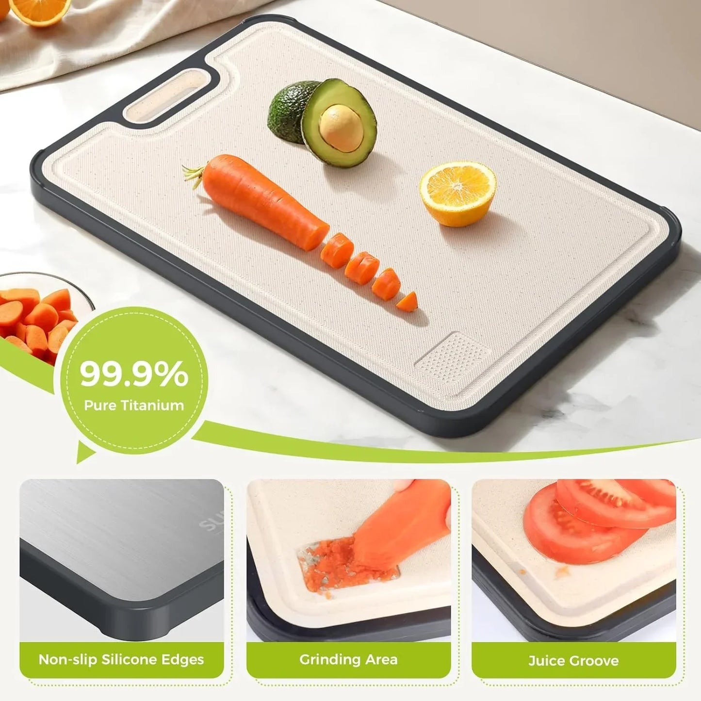 Cutting Board Set – Stainless Steel & Natural Stone – Durable, Hygienic, Stylish