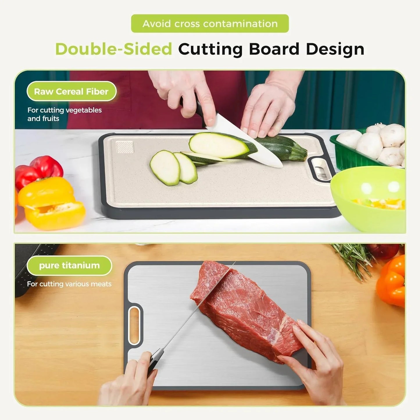 Cutting Board Set – Stainless Steel & Natural Stone – Durable, Hygienic, Stylish