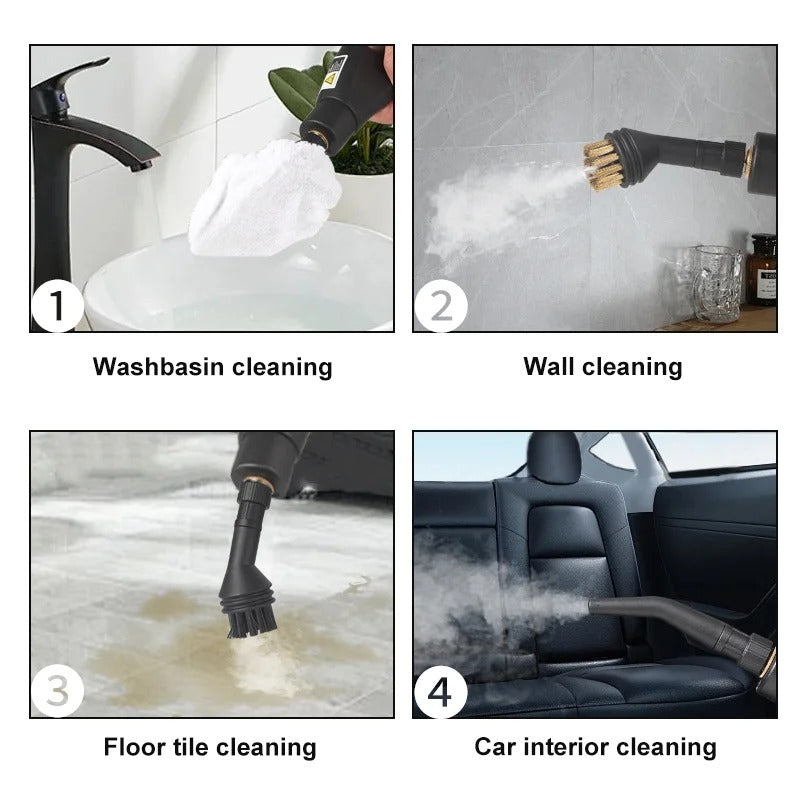 SteamCleaner – 2500W Compact Steam Cleaner for Home & Car, White