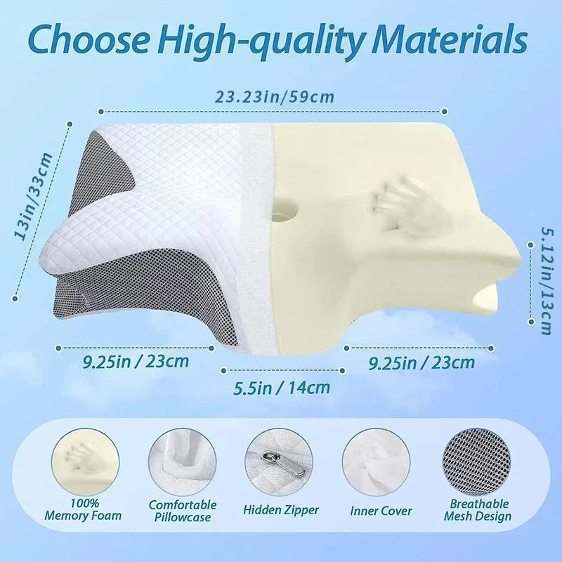 Cervical Memory Foam Pillow - Orthopedic - Neck Pain Relief Pillow - Soft Foam