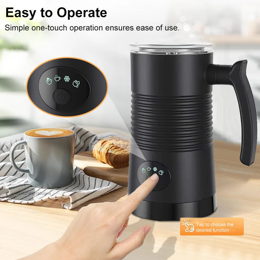 Professional 4-in-1 Electric Milk Frother - Barista Quality Coffee at Home