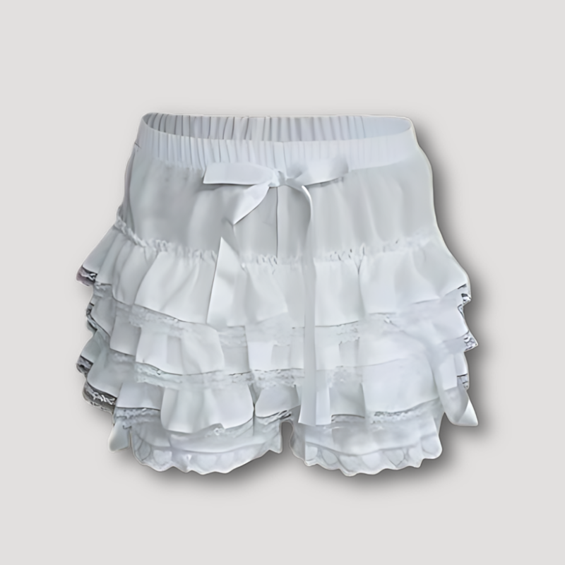 Women Lace Tiered Bloomers Nightwear Ruffle Shorts