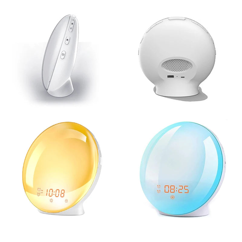 Wake Up Light Alarm Clock - Sunrise Sunset Simulation - FM Radio - Dual Alarm - White