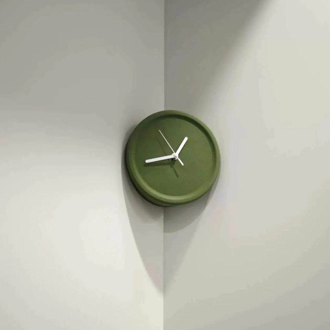Silent Nordic Analog Corner Wall Clock - Unique Design - Eco Friendly