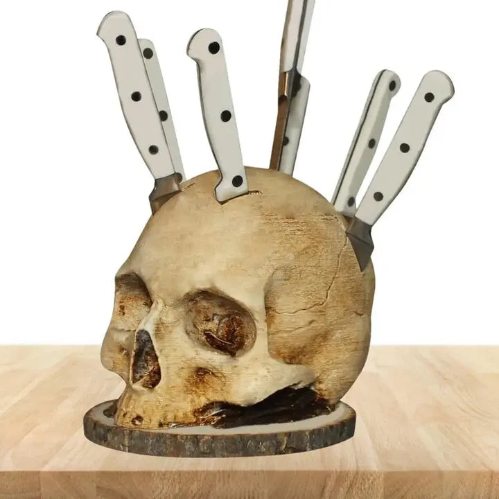 Skull Shape Knife Holder - Kitchen Decor - Spooky Design