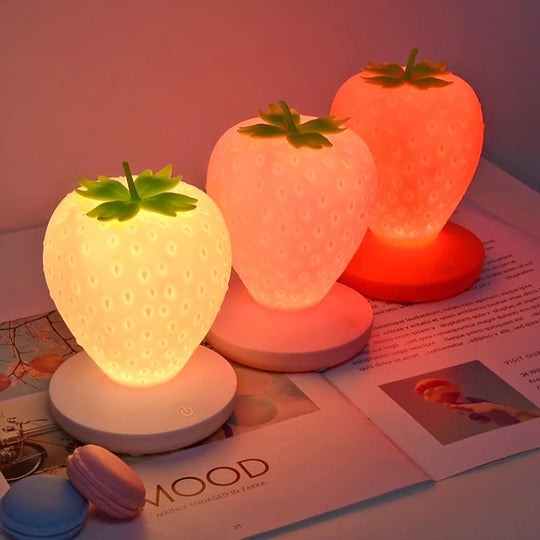 Strawberry Design Bedside Lamp - Wireless Charging - Versatile Use