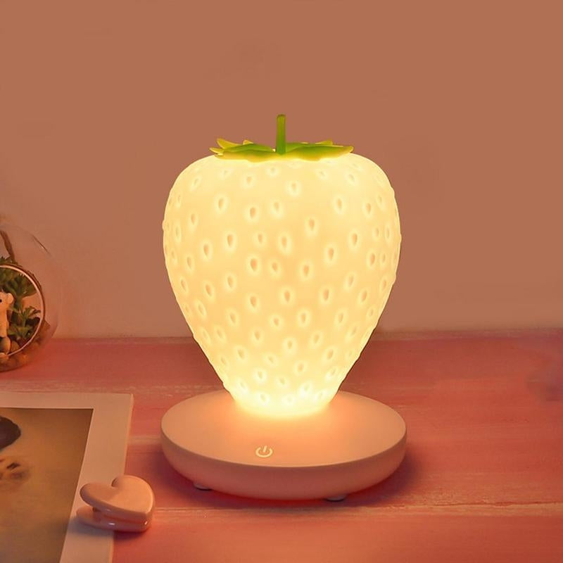Strawberry Design Bedside Lamp - Wireless Charging - Versatile Use