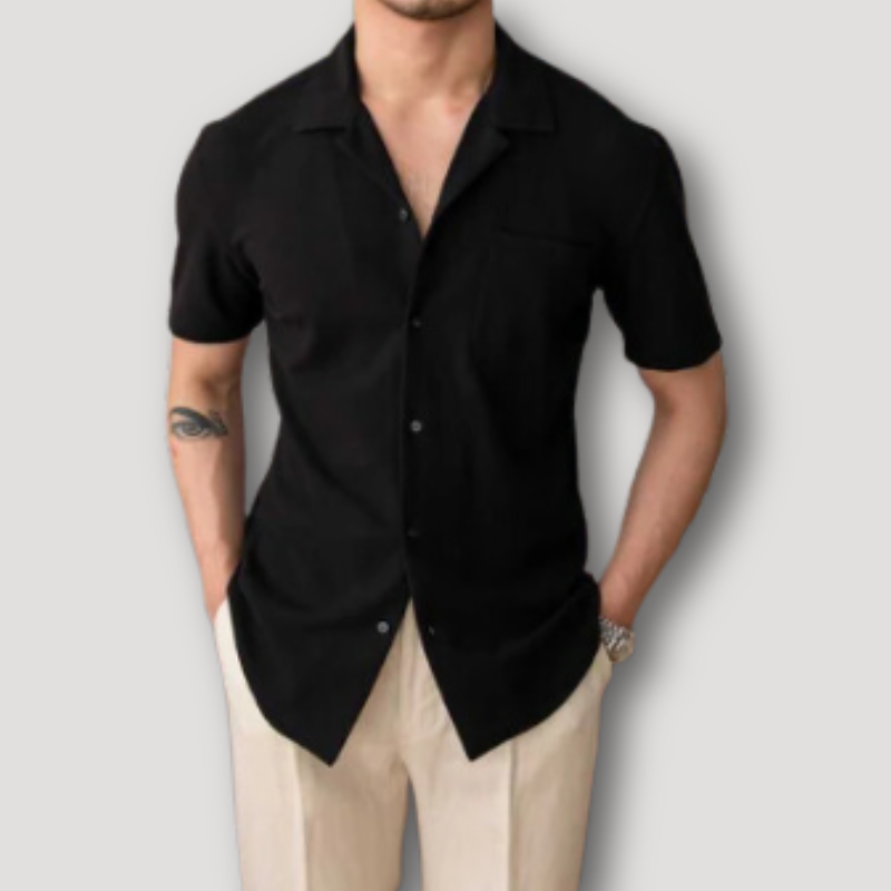 Men's Short Sleeve Cuban Collar Shirt