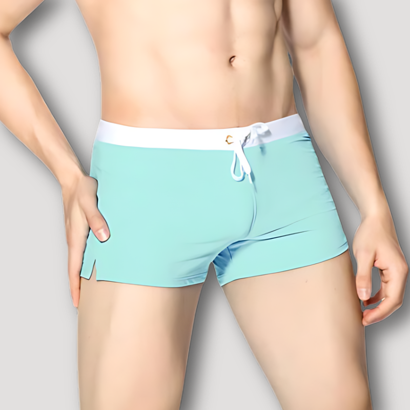 Summer Beachwear Trunks Drawstring Boxer Swim Shorts Men