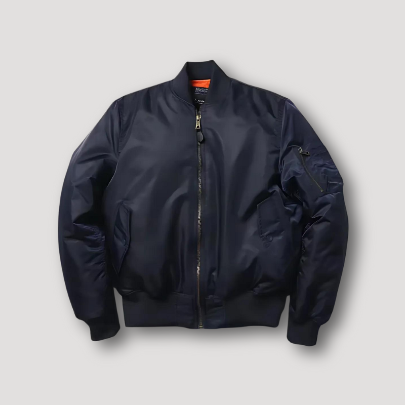 Casual Windbreaker Smooth Shiny Zip Up Bomber Jacket