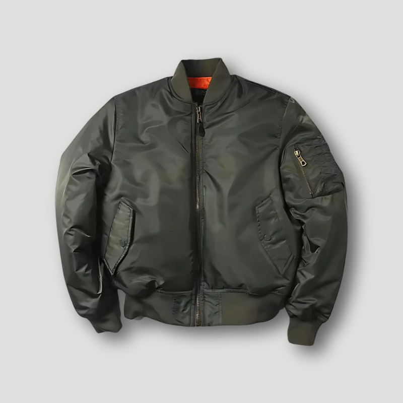 Casual Windbreaker Smooth Shiny Zip Up Bomber Jacket