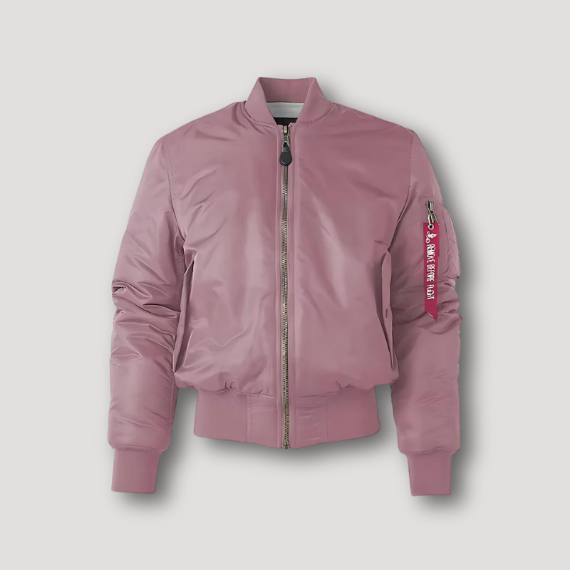Casual Windbreaker Smooth Shiny Zip Up Bomber Jacket