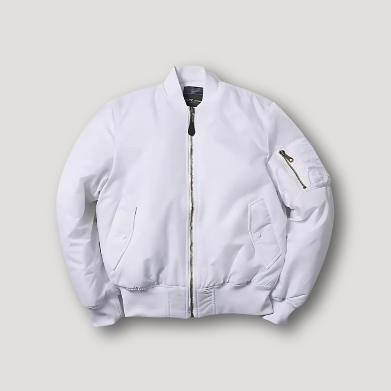 Casual Windbreaker Smooth Shiny Zip Up Bomber Jacket