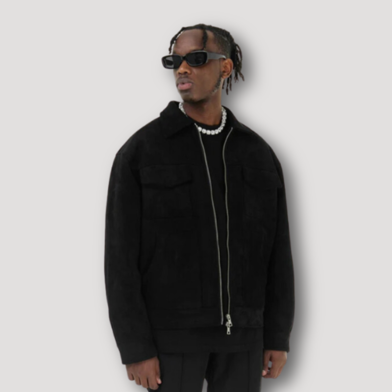 Vintage VIP Main Street Dual Chest Pockets Suede Jacket for Men