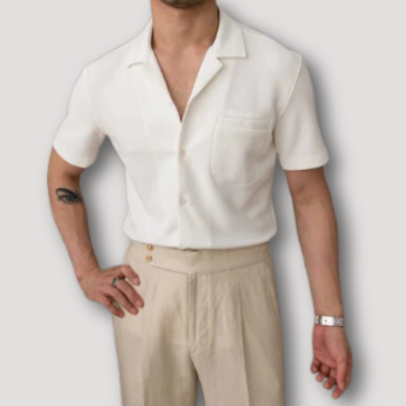 Men's Short Sleeve Cuban Collar Shirt