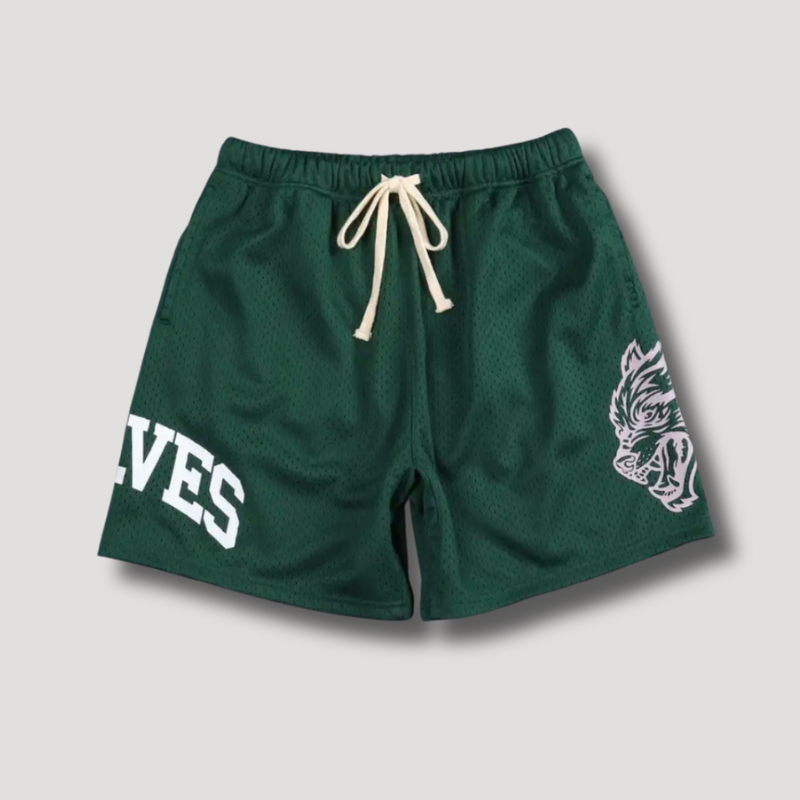 Casual Wolves 3d Print Mesh Shorts
