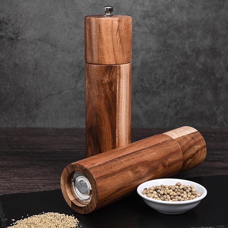 Wood Style Salt And Pepper Grinders - Stylish Functional - Acacia Material