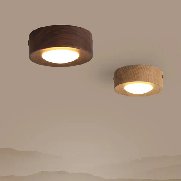 Wood Walnut Style Ceiling Lamp - Enhance Space - Modern Lighting