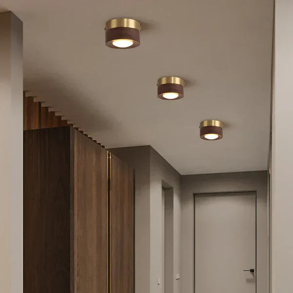 Wood Walnut Style Ceiling Lamp - Enhance Space - Modern Lighting