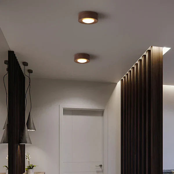 Wood Walnut Style Ceiling Lamp - Enhance Space - Modern Lighting