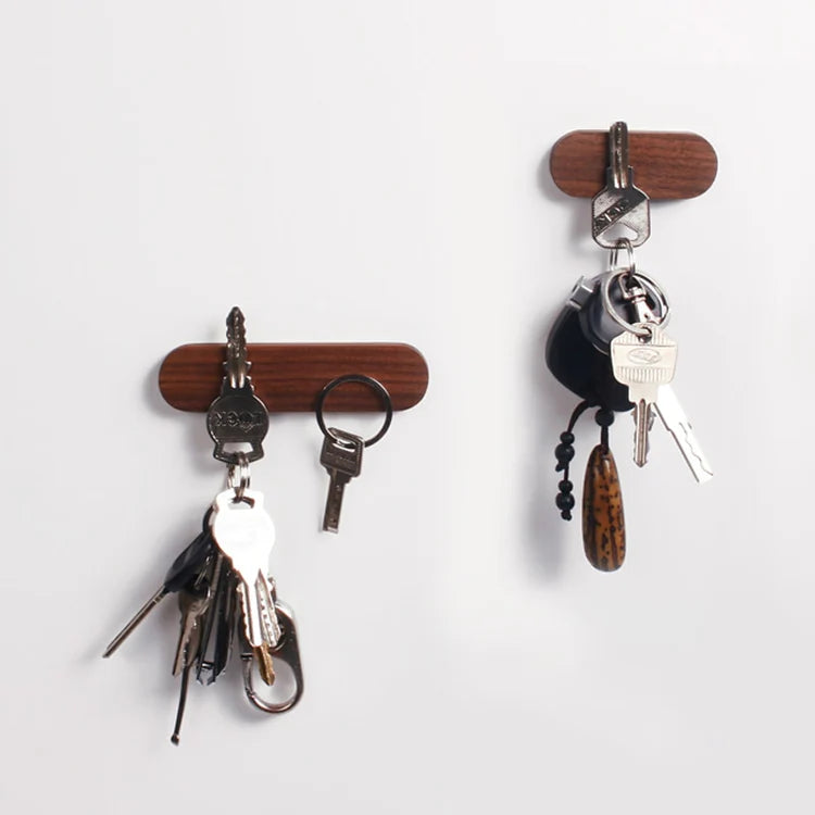 Wooden Magnetic Key Holder - Oval Shape - Functional Design