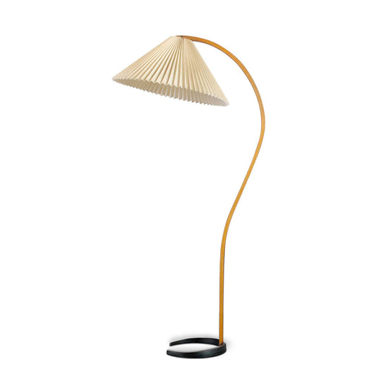 Wooden Style Floor Lamp - Foot Switch - Led Bulb