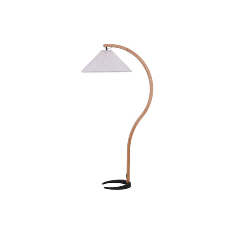 Wooden Style Floor Lamp - Foot Switch - Led Bulb