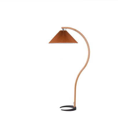 Wooden Style Floor Lamp - Foot Switch - Led Bulb
