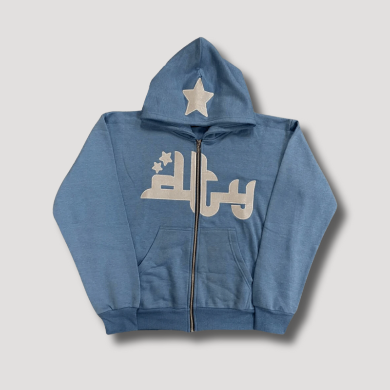 Star Zip Up Hoodie Streetwear