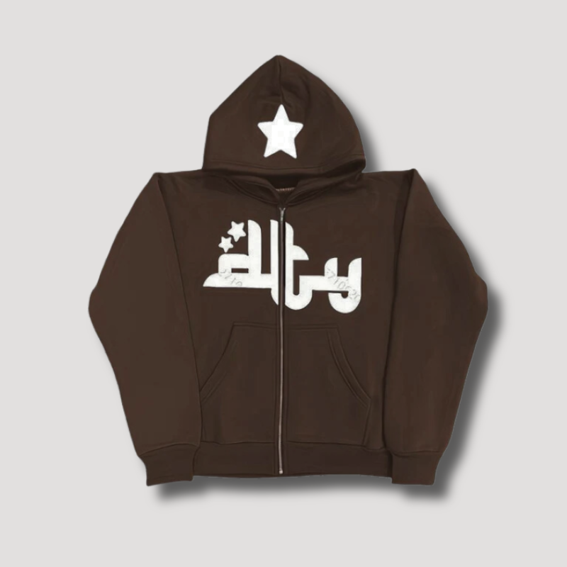 Star Zip Up Hoodie Streetwear