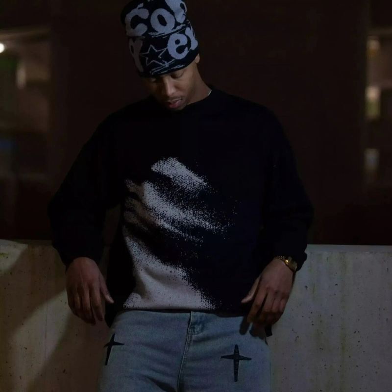 Sand Graphic Knit Sweater Men