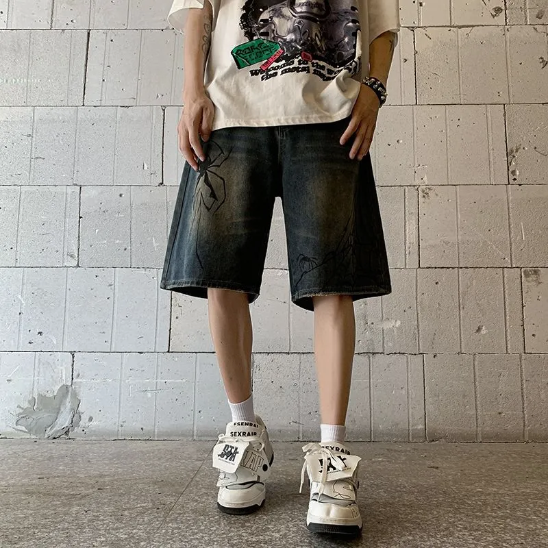Y2k Spider Denim Shorts - Spider Punk