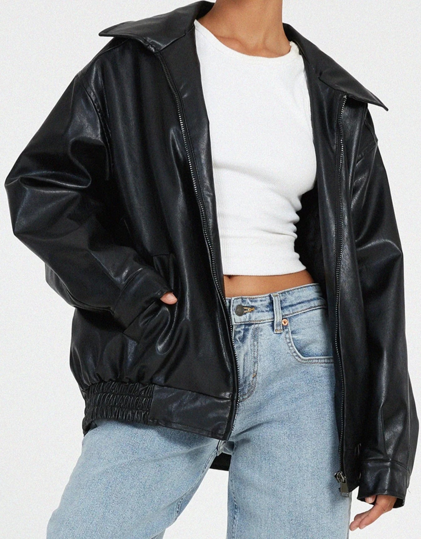 Zip Up Leather Vintage Jacket - Ultra Soft Leather