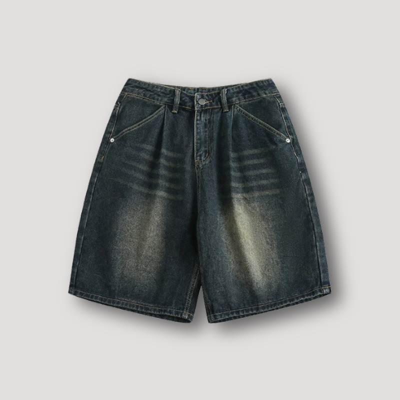 Retro Vintage Washed Baggy Denim Shorts