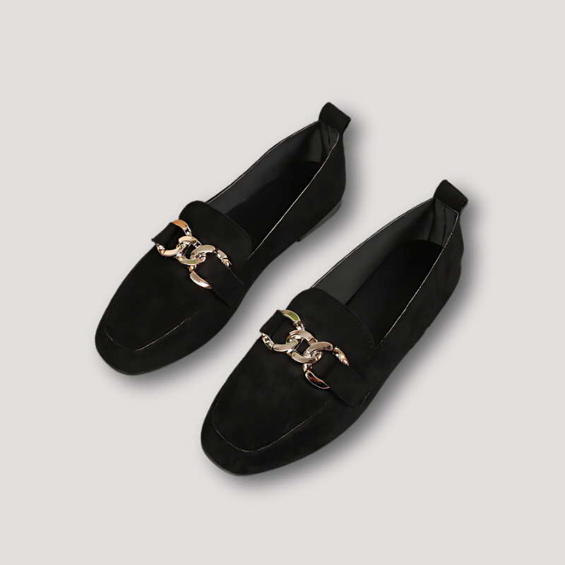 Casual Women's Suede Loafers with Buckle