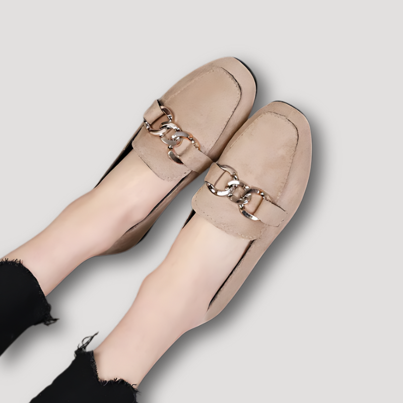 Casual Women's Suede Loafers with Buckle