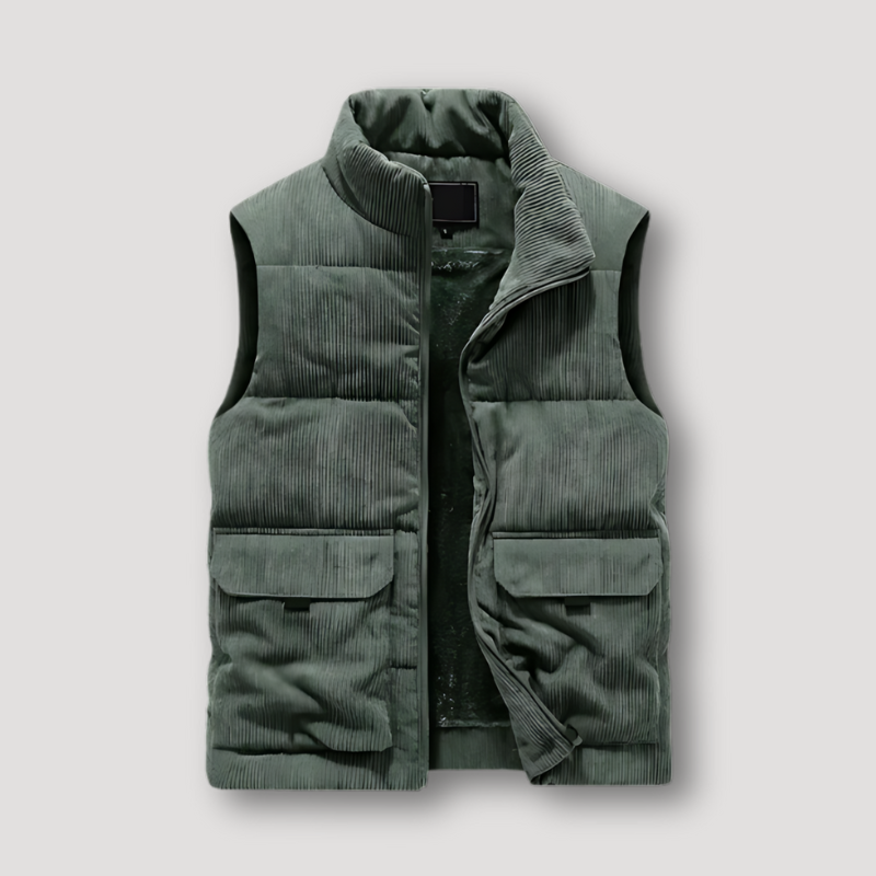 Sherpa Cargo Corduroy Padded Sleeveless Vest