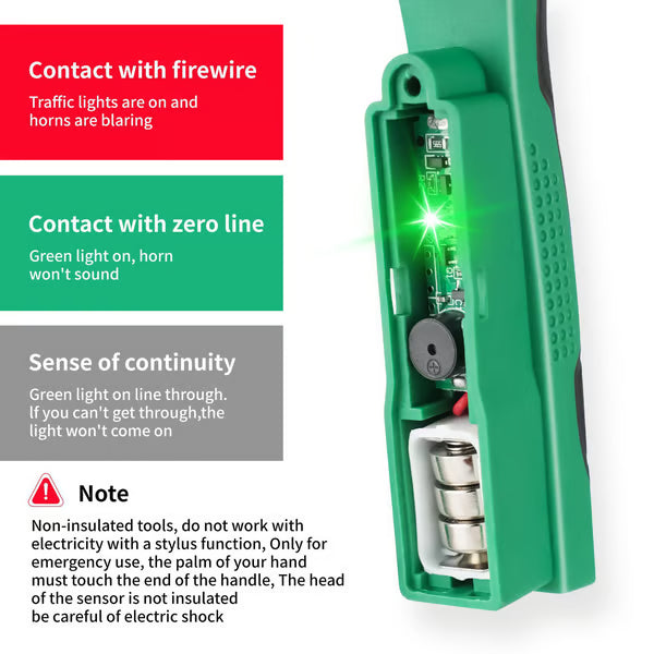 Outdoorfun 8-in-1 Wire Stripper – Cable Cutter, Voltage Tester, Silver/Green