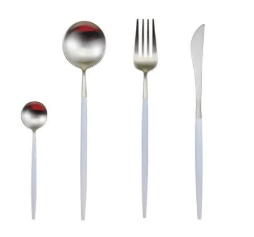 Luxury Cutlery Set – Stainless Steel Gold & Silver – 24 Pieces – Elegant Dining Flatware